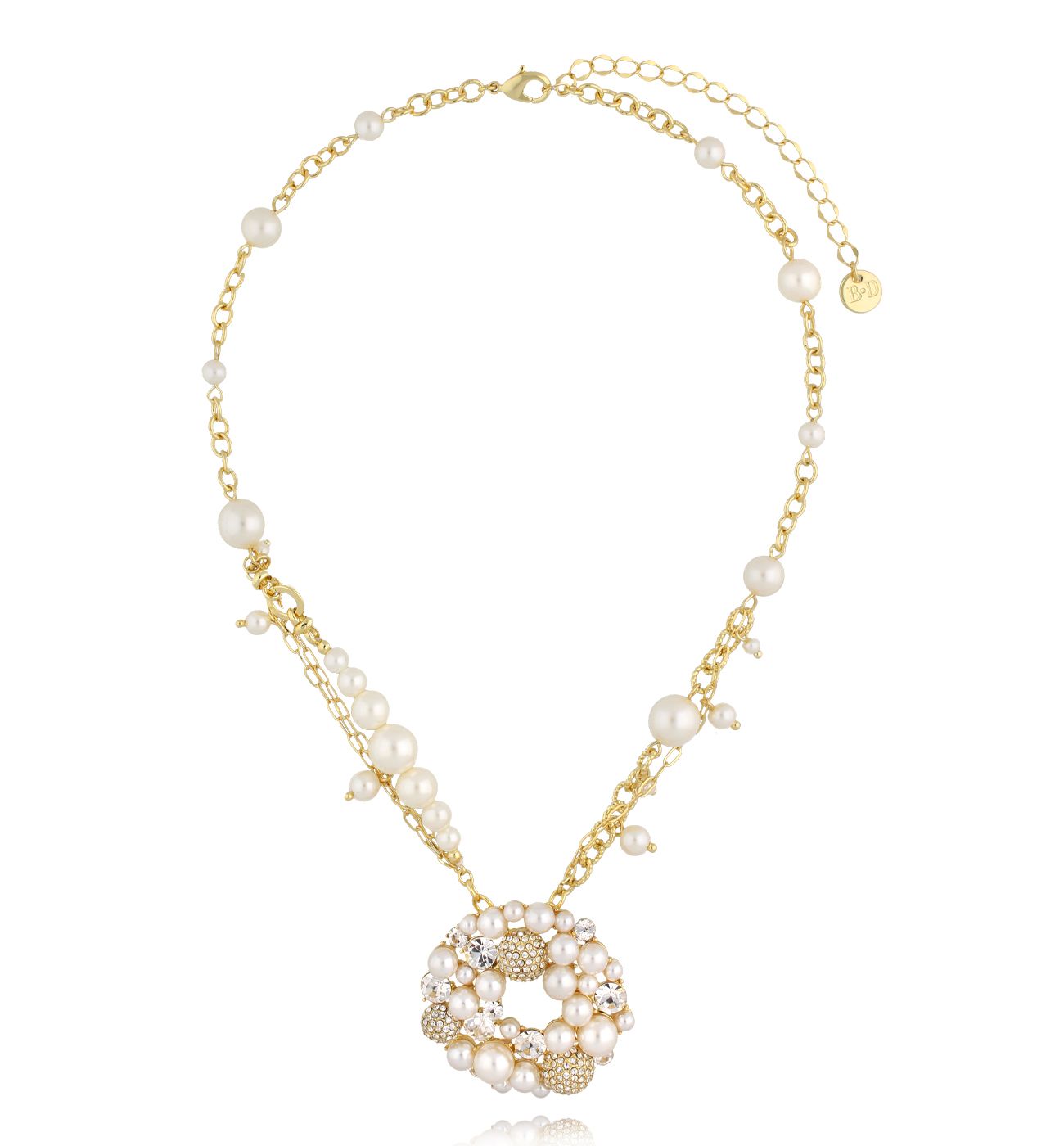 Naszyjnik z perłami i zawieszką - By Dziubeka