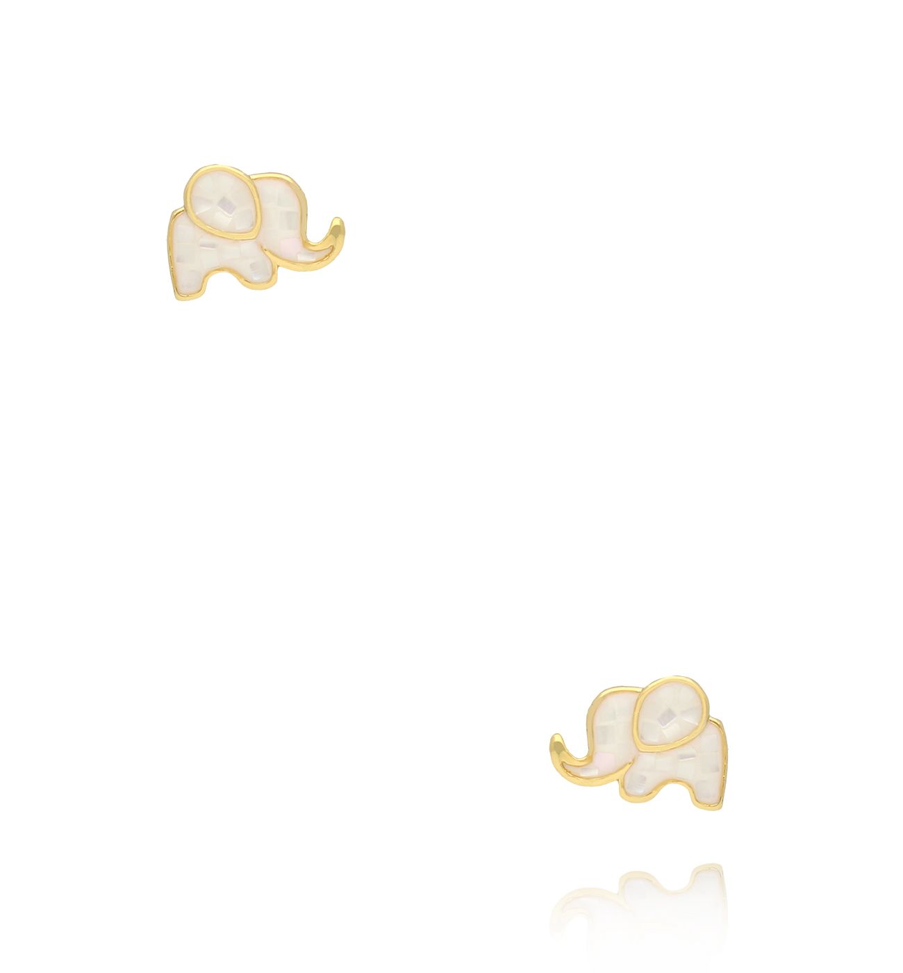 Kolczyki sztyfty słoniki z masy perłowej - By Dziubeka