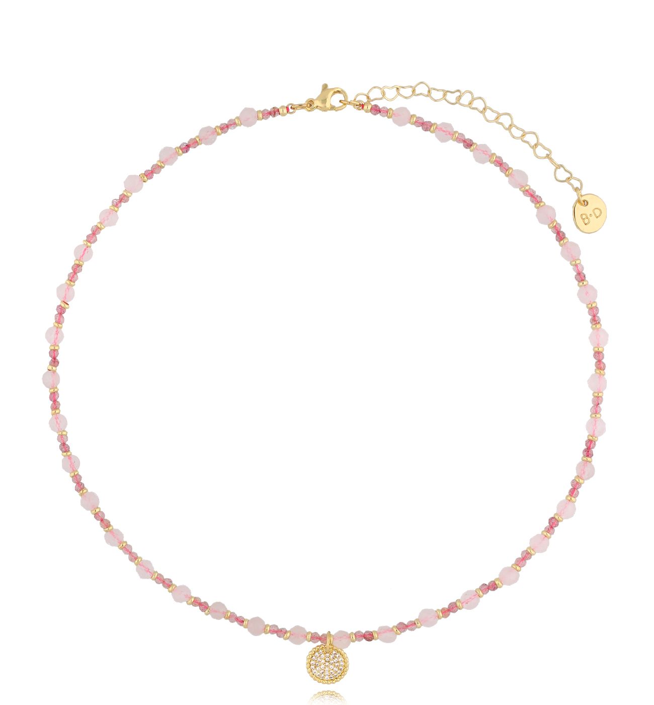 Naszyjnik z kwarcami różowymi Anika NTW1212