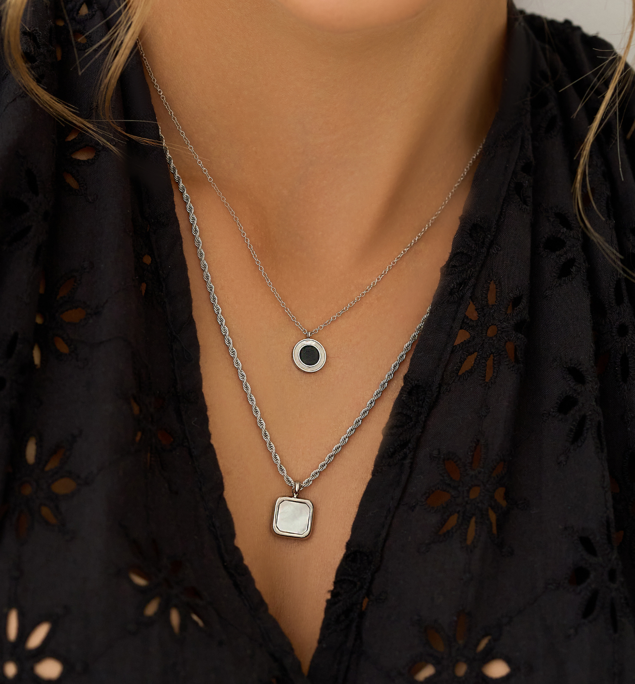 Zestaw srebrnych naszyjników Z0213