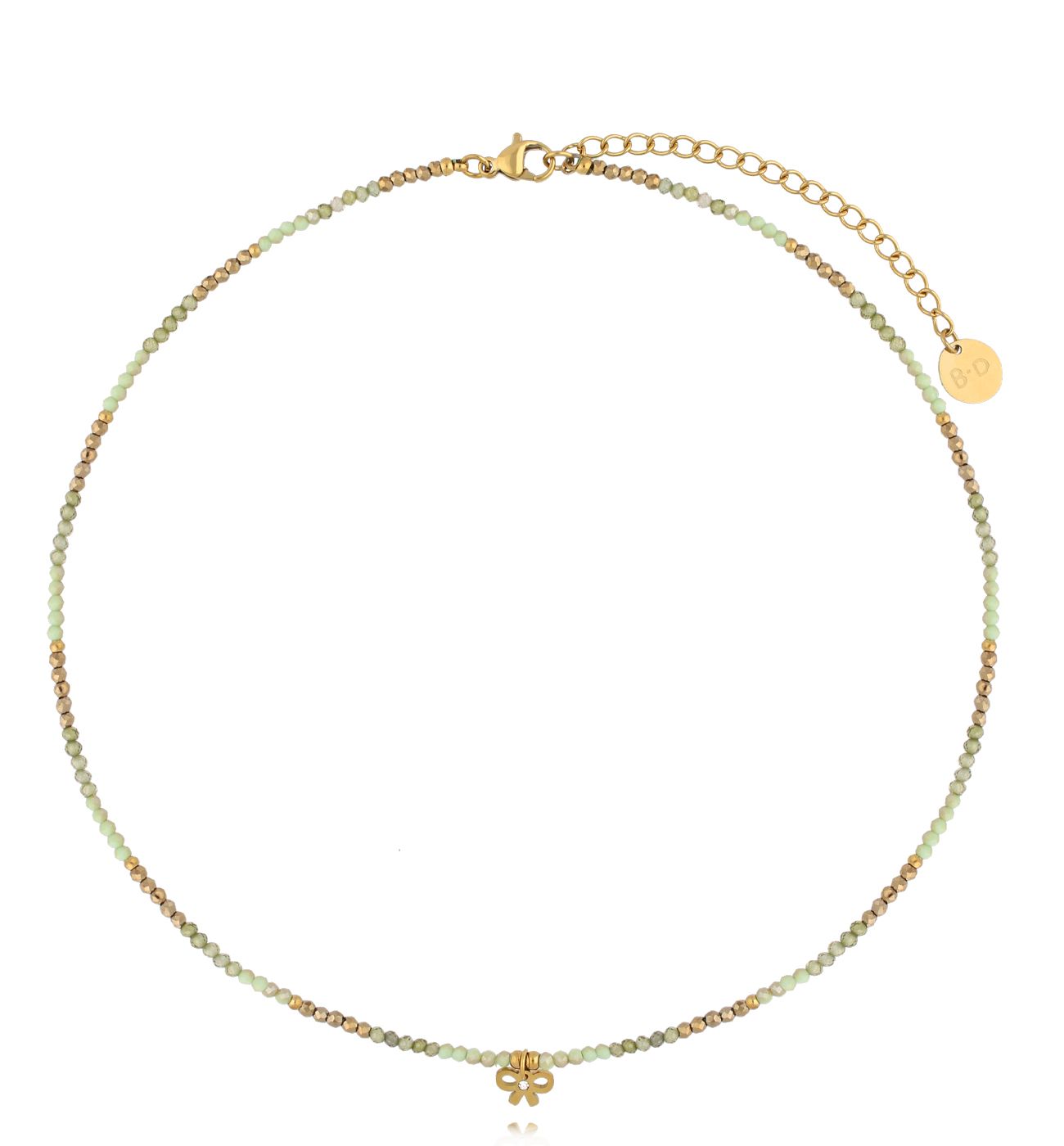 Naszyjnik z cyrkoniami i kokardką - By Dziubeka