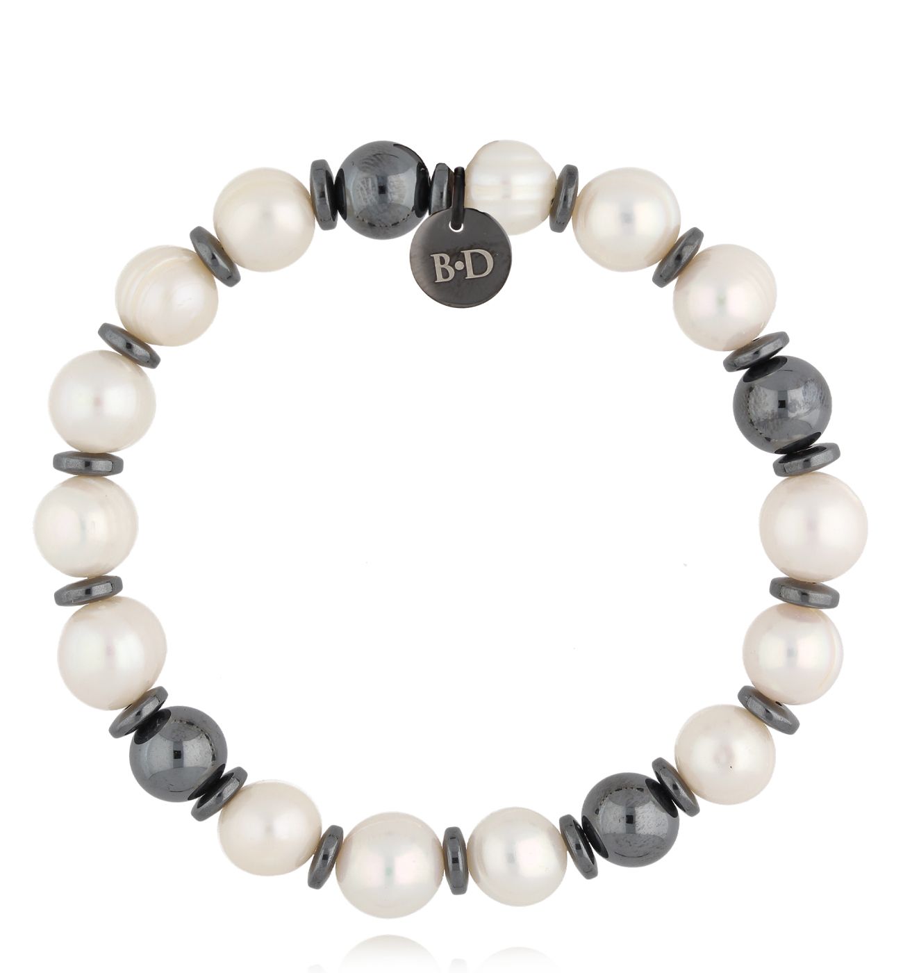 Bransoletka z perłami i hematytami Granger BMITC0625