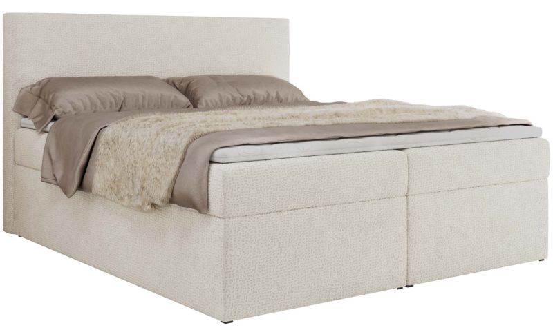 Łóżko kontynentalne MKS Meble JAGUAR 200x200 H4 kremowy struktura 1szt.