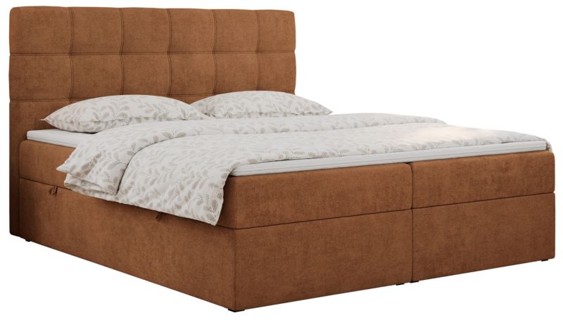 Łóżko kontynentalne MKS Meble ERNI 120x200 H3 Pomarańczowy struktura 1szt.