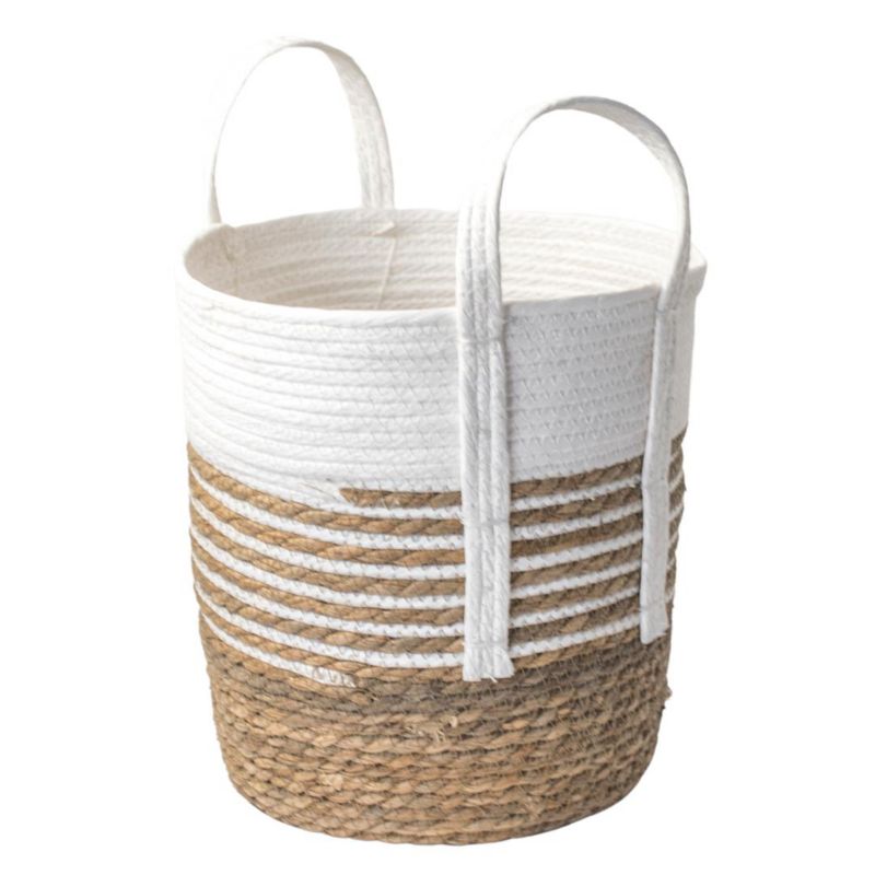 Kosz pleciony z uszami biały M Direct Home and Garden 31x28 cm 1 szt