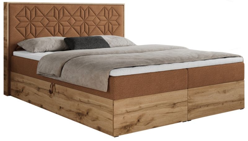 Łóżko kontynentalne MKS Meble NESSI 180x200 H3 Pomarańczowy struktura 1szt