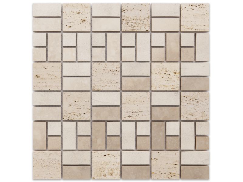 Mozaika z kamienia naturalnego Ilcom Travertine Pattern 29.6 x 29.6cm 1szt.