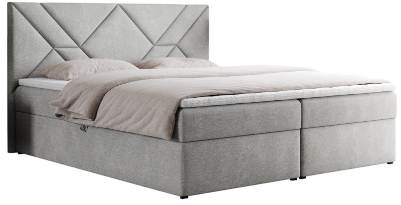 Łóżko kontynentalne MKS Meble NEOMI 120x200 H4 Jasnoszary struktura 1szt.