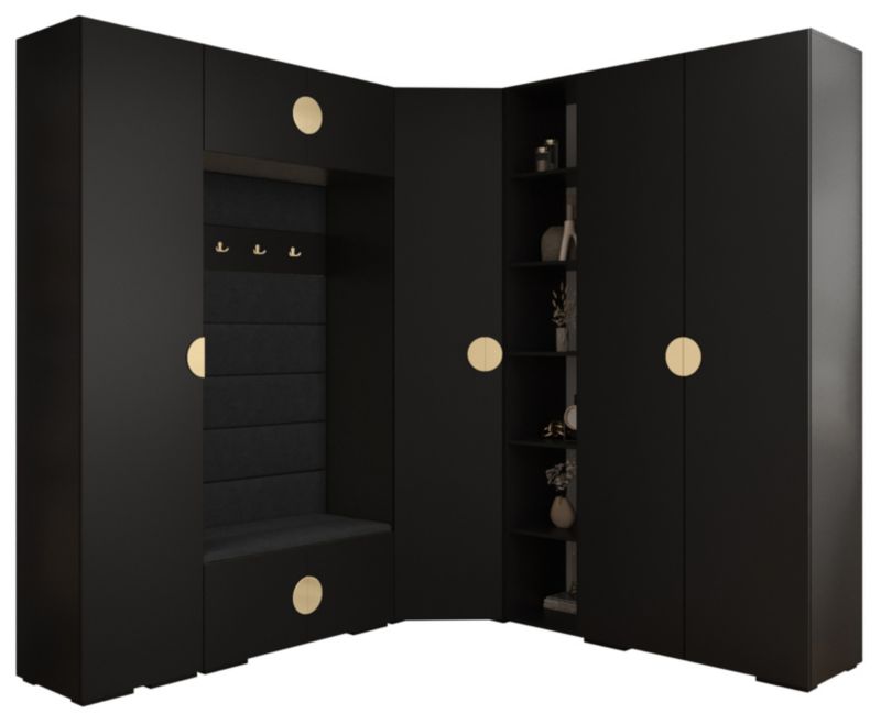 Garderoba do przedpokoju Abiks INOVA 4 Z2 czarny+złoty+manila18 1 szt.