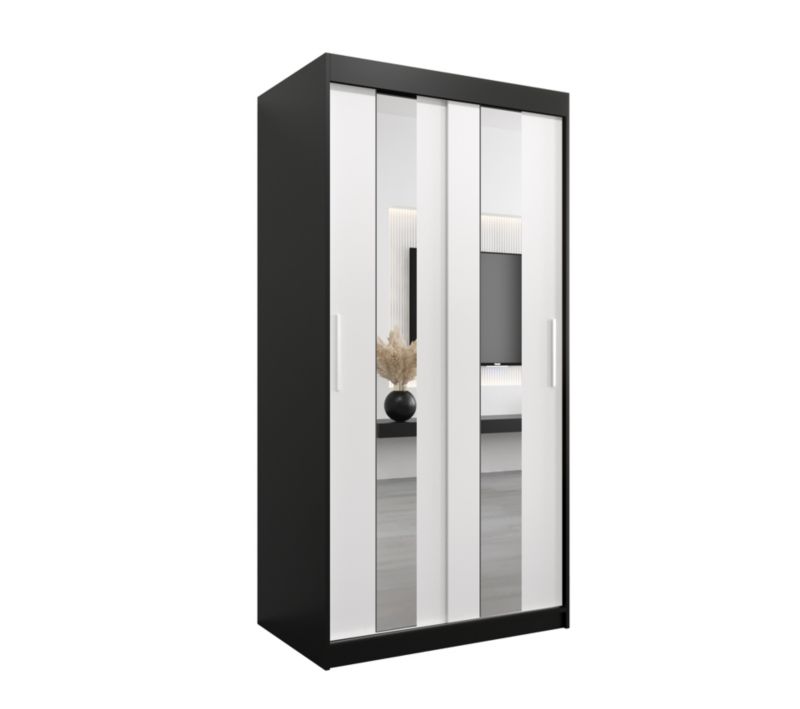 Szafa przesuwna Garderoba Abiks POLE 100 czarny/biały 1 szt.