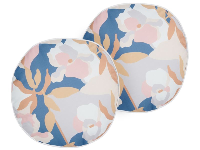 Zestaw 2 poduszek ogrodowych Wzór kwiatowy Verezzi 40 x 40 cm Kolorowy 1 par.