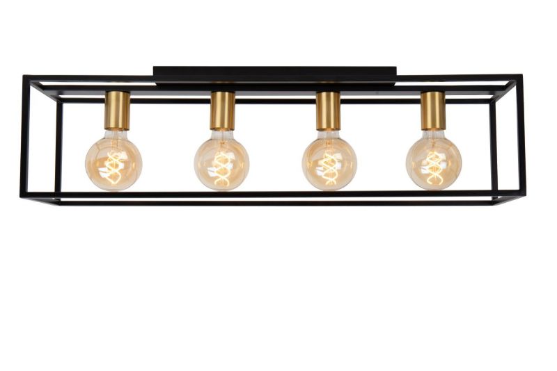 Lampa sufitowa wisząca Lucide Ruben 0902 czarna szerokość 80 cm 4xE27 x 40W 1 szt.