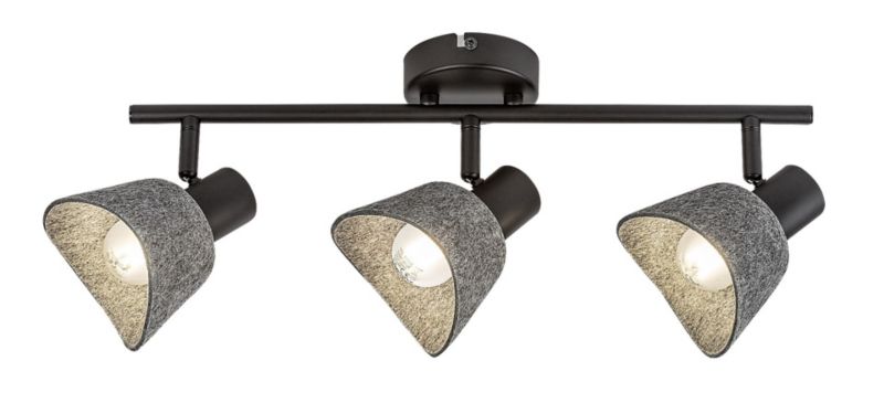 Lampa sufitowa wisząca Rabalux Farelia popielato-czarna wym: 21 x 45 x 11 cm 3xE14 x 1 szt.