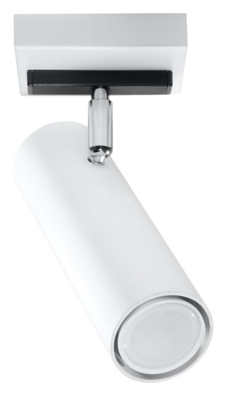 Reflektor sufitowy Sollux Lighting Direzione biały chromowany 1 x GU10 x 40W IP20 wym: 18 x 18 cm - 1 szt.