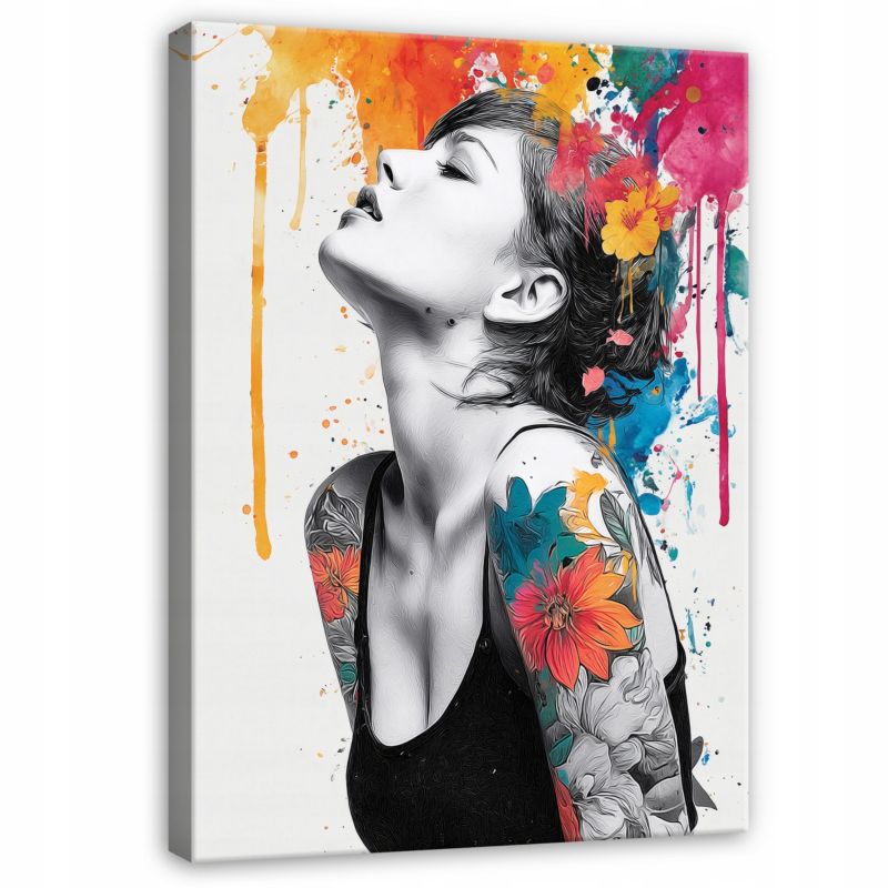 Obraz Na Płótnie Canvas WALLARENA 60x40 cm Obraz Ścienny Do Sypialni Salonu Kobieta Abstrakcja 1 szt.