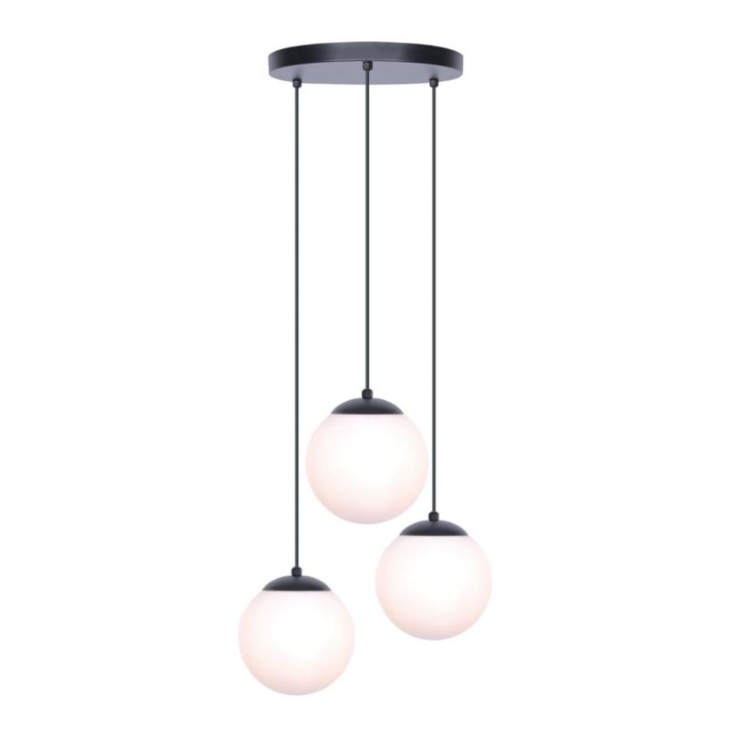 Lampa sufitowa wisząca Kaja Camina czarno-biała wym: 100 x 30 x 30 cm 3xE27 x 40W 1 szt.