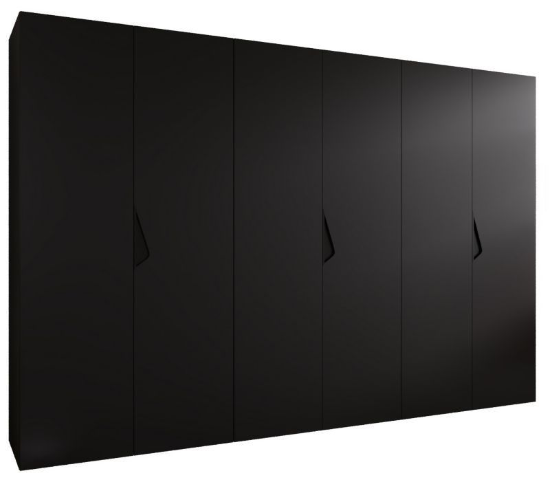 Szafa uchylna otwierana Abiks SANDI 1 300 (3x100) wys 202 cm Czarny + Czarny 1 szt