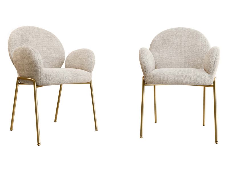 Komplet dwóch nowoczesnych krzeseł MIRJAN 24 Muz DC-1261/GL beż 2 szt.