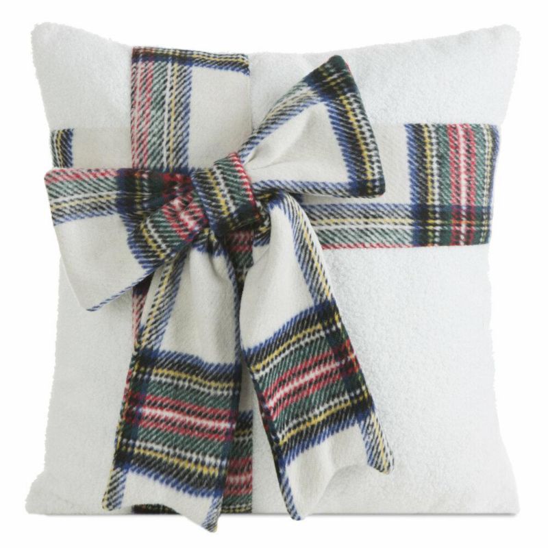 Poszewka 139 Eurofirany Świąteczna na poduszkę 45x45 cm Kokarda Biała 1 szt.