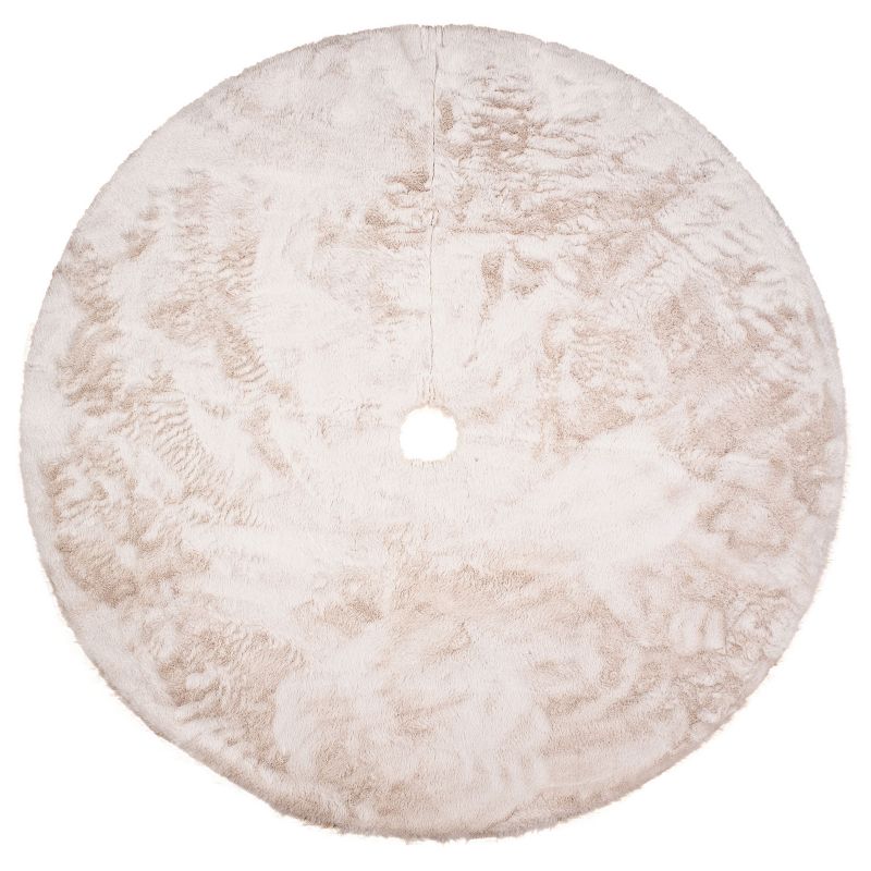 Dywanik pod choinkę Ferocity Okrągły 150 cm Plusz Minky, Kolor Szary 1 szt.