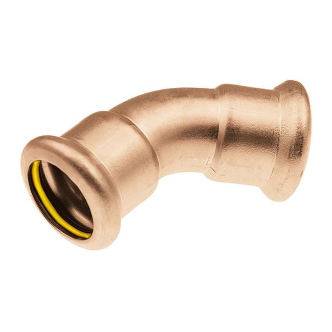 Łuk miedziany KAN-therm dwukielichowy 45° Press Gaz 15 mm