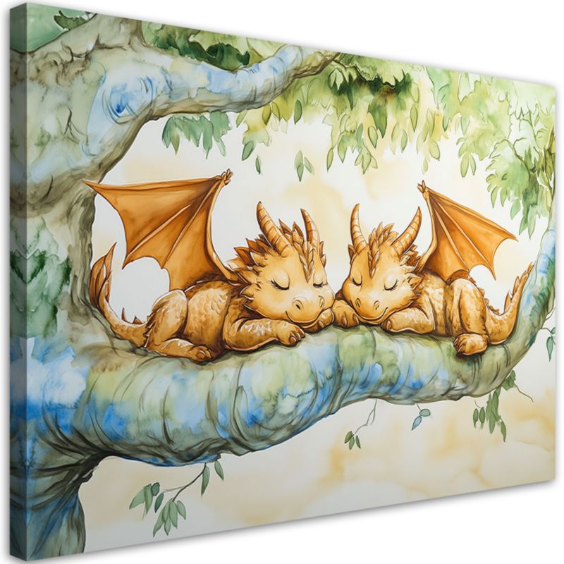 Obraz do pokoju dziecka Feeby Małe smoki Zwierzęta 100x70cm 1szt