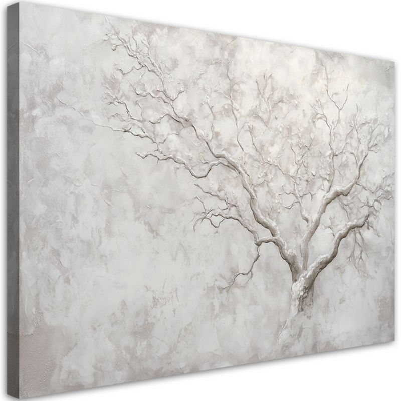 Obraz do salonu sypialni Feeby Delikatne Gałązki Szary 120x80 cm 1szt