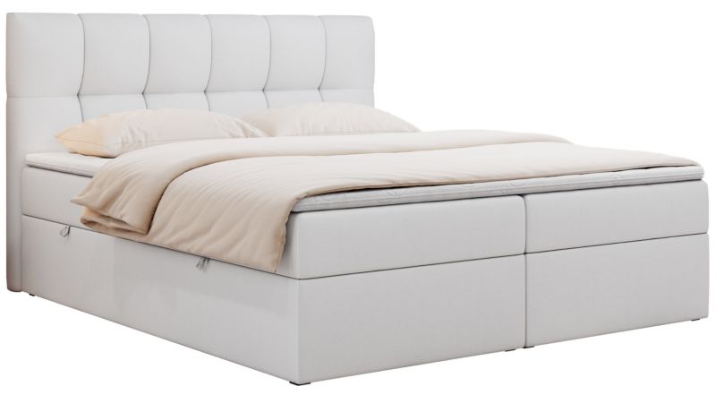 Łóżko kontynentalne MKS Meble RICO 180x200 H3 Biały ecoskóra 1szt.