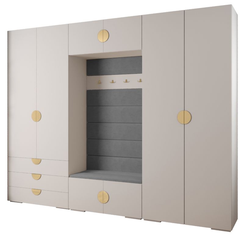 Garderoba do przedpokoju Abiks INOVA 4 Z14 biały+złoty+manila16 1 szt.