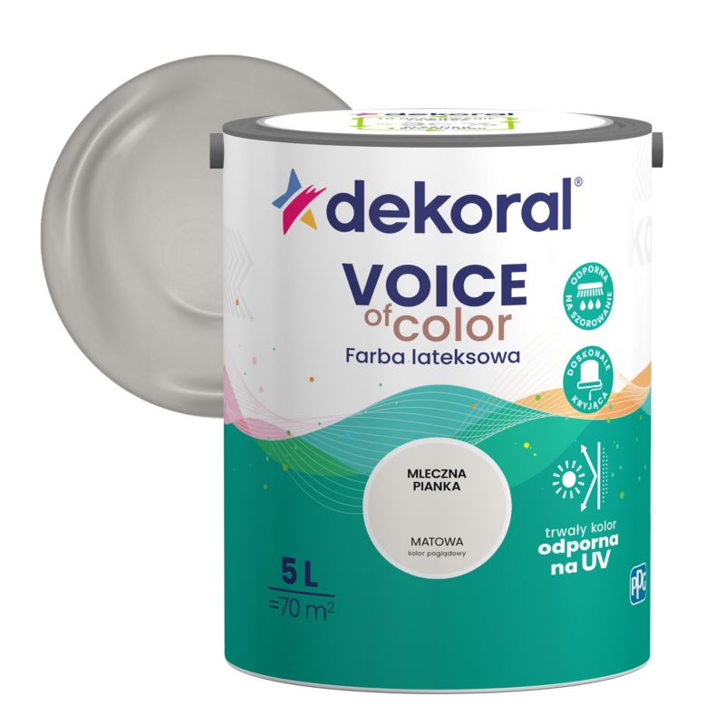 Farba kolorowa Dekoral Voice of Color mleczna pianka 5 l