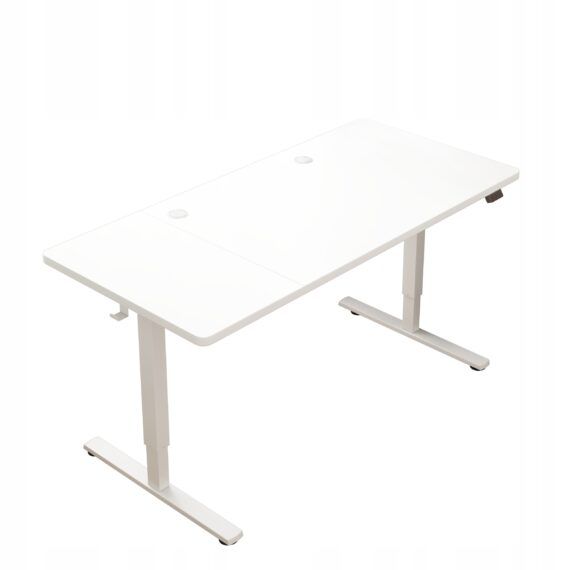 Biurko elektryczne regulowane 160x60 cm gamingowe białe 1 szt.