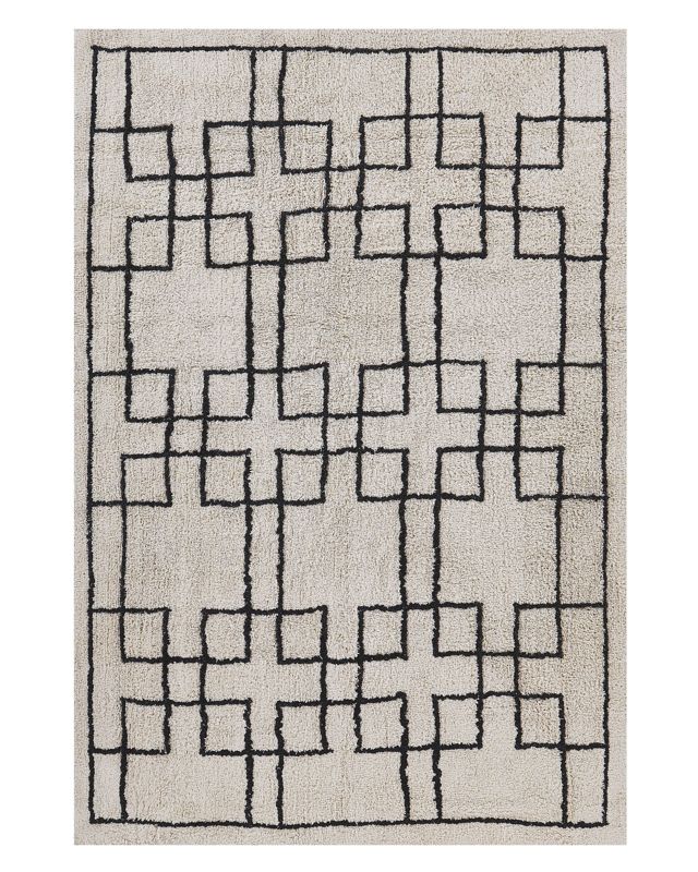 Dywan bawełniany 140 x 200 cm beżowy Turhal 1 szt.