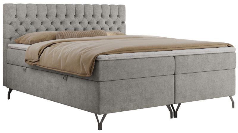 Łóżko kontynentalne MKS Meble GRIMALDI 200x200 H4 Jasnoszary struktura 1szt.