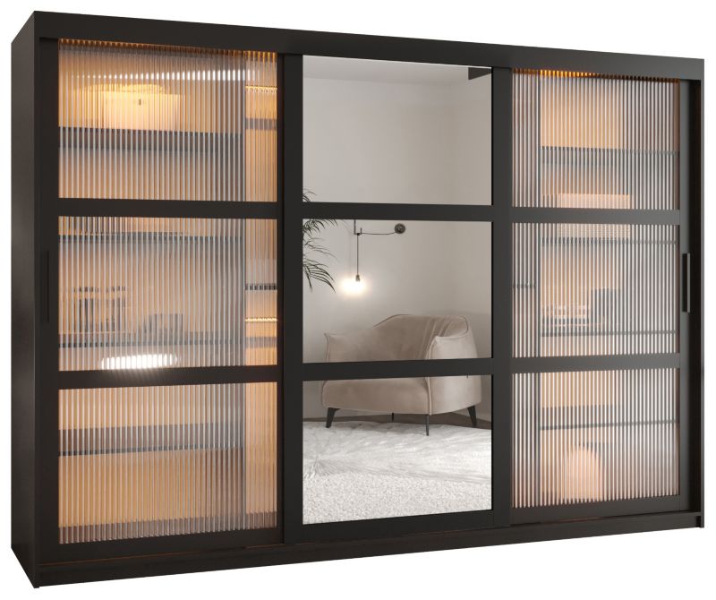 Szafa przesuwna Garderoba Abiks FLUTES 2 250 czarny 1 szt.