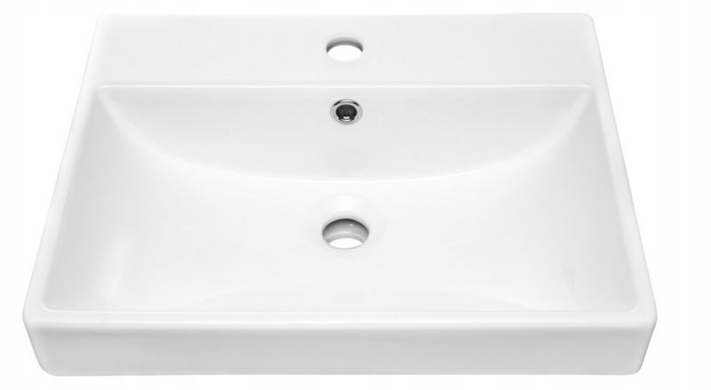 Umywalka meblowa Furnidea 60 cm wpuszczana biały połysk prostokątna RITA 1 szt.