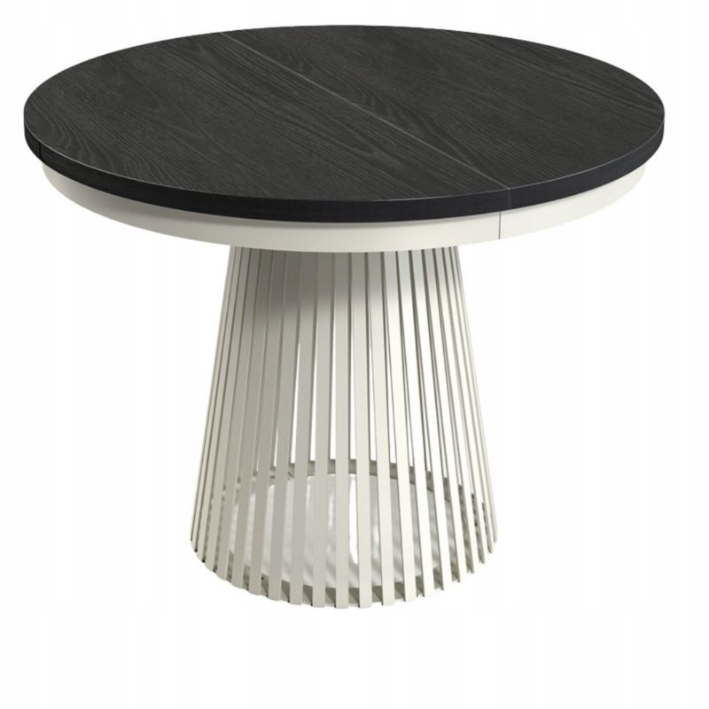 Rozkładany stół Furnidea LAMELLA 100-140-180 cm czarny blat nogi kaszmir nowoczesny 1 szt.