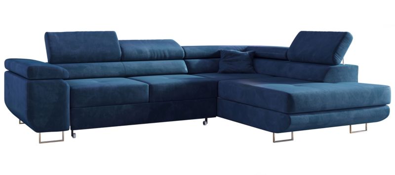 Narożnik MKS Meble GUSTAW L strona prawa Ciemnoniebieski welvet 1szt.