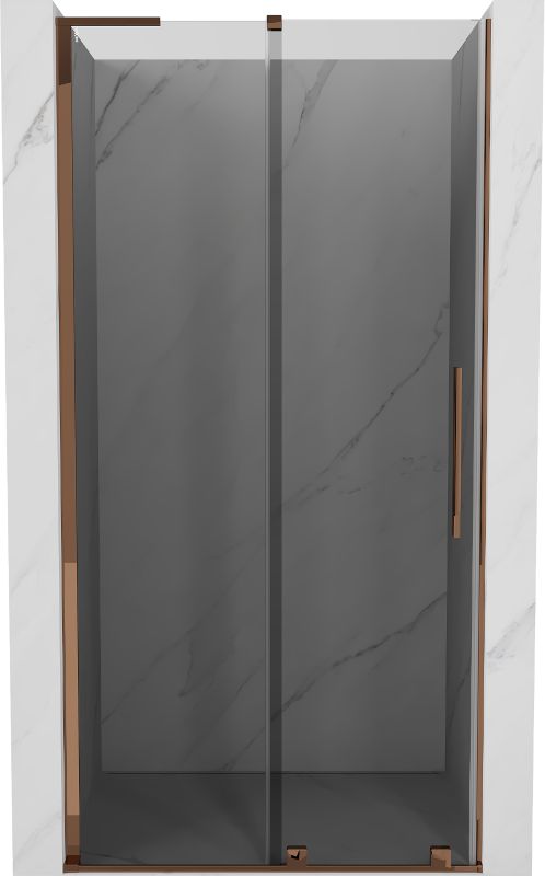 Drzwi prysznicowe Mexen Velar L grafit różowe złoto 100x200 cm 1 szt.