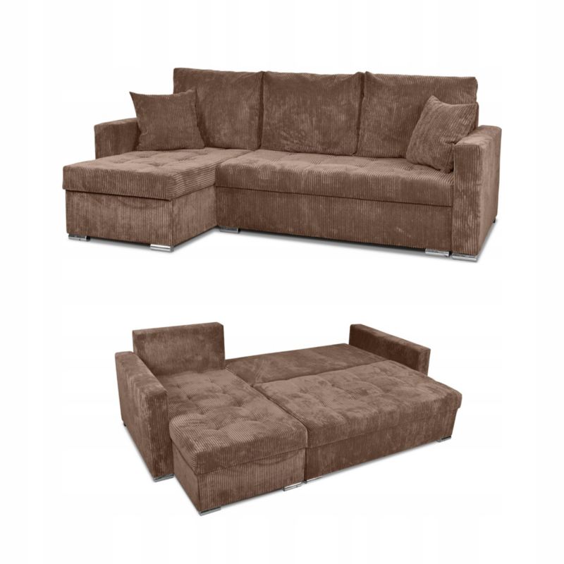 Narożnik do salonu rozkładany Family Meble Bonito brązowy 1szt