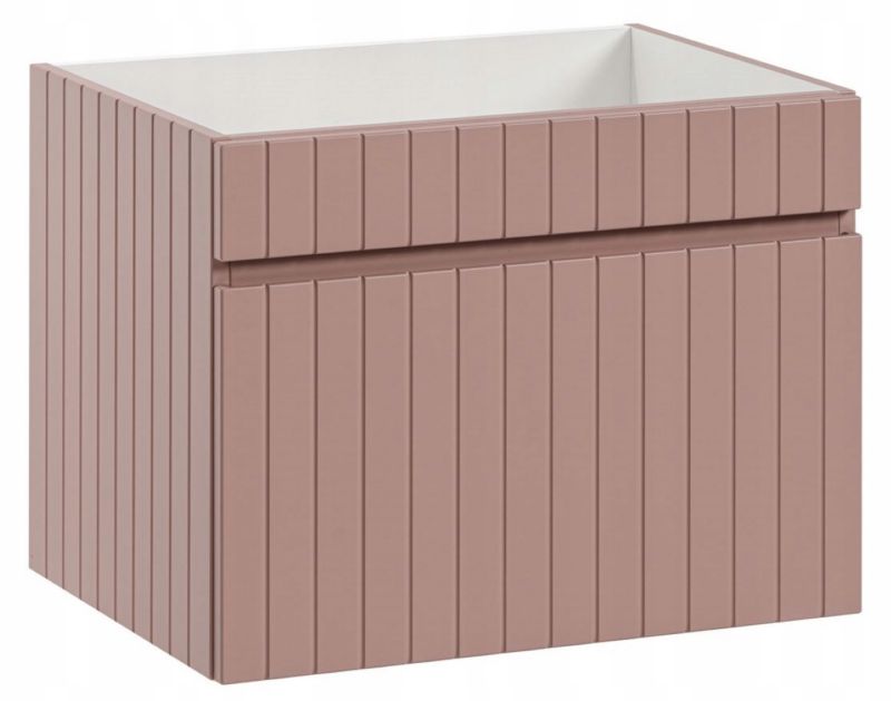 Szafka łazienkowa Furnidea 60 cm wisząca różowa front ryflowany Iconic 1 szt.
