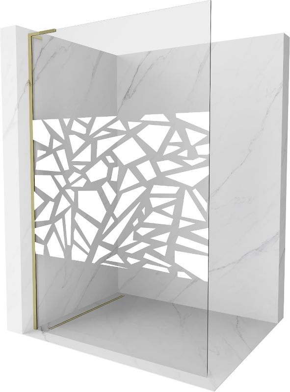 Ścianka prysznicowa Mexen Kioto L biały wzór złota 90x200 cm 800-090-103-50-85 1 szt.