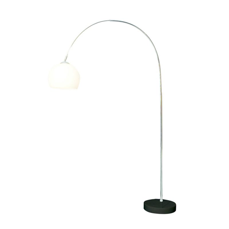 Lampa podłogowa stojąca Italux Piegano chromowana biała łukowa 1 x E27 x 60W wym: 175 x 120 x 35 cm - 1 szt.