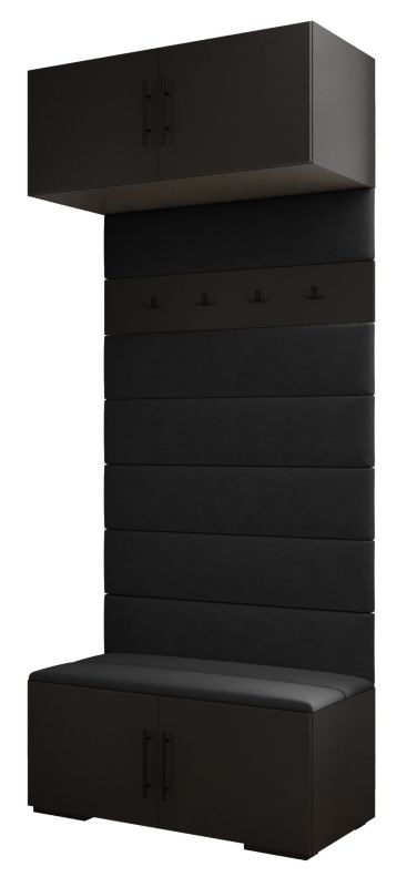 Garderoba wysoka do przedpokoju Abiks INOVA 3 czarny+czarny+man18 1 szt.