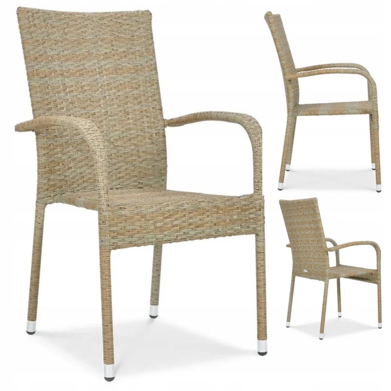 Krzesło Ogrodowe Focus Garden na Balkon Taras Ogród Technorattan Fiesta beż 1 szt