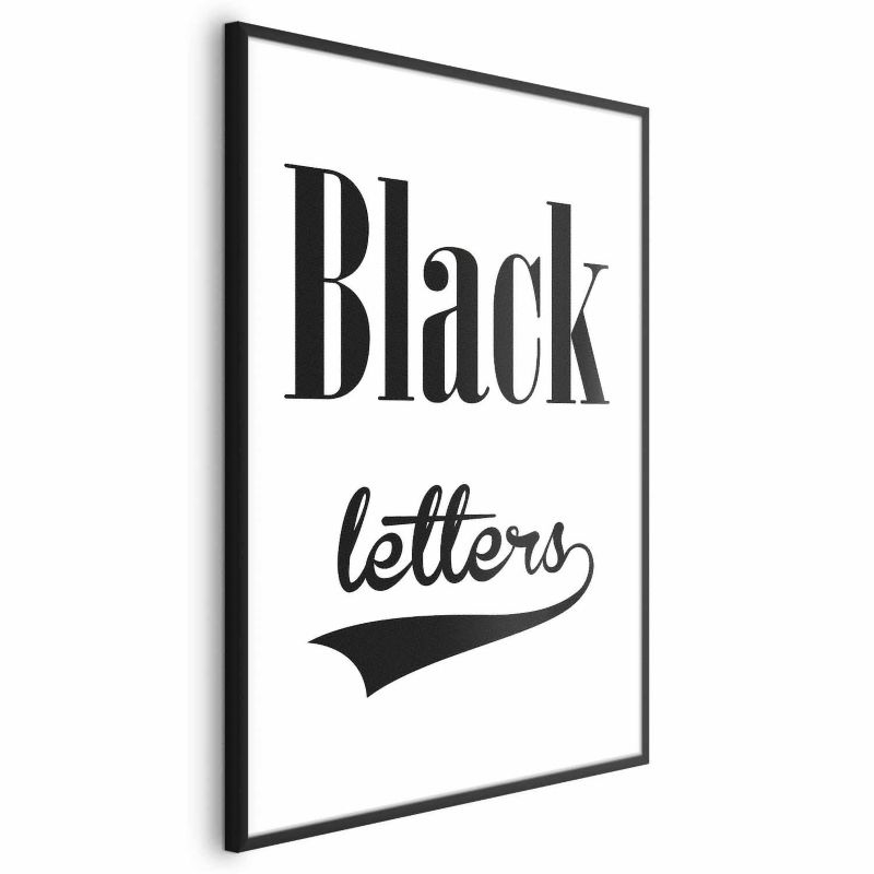 Plakat Artgeist Black letters 60x90 cm z ramą czarną 1 szt