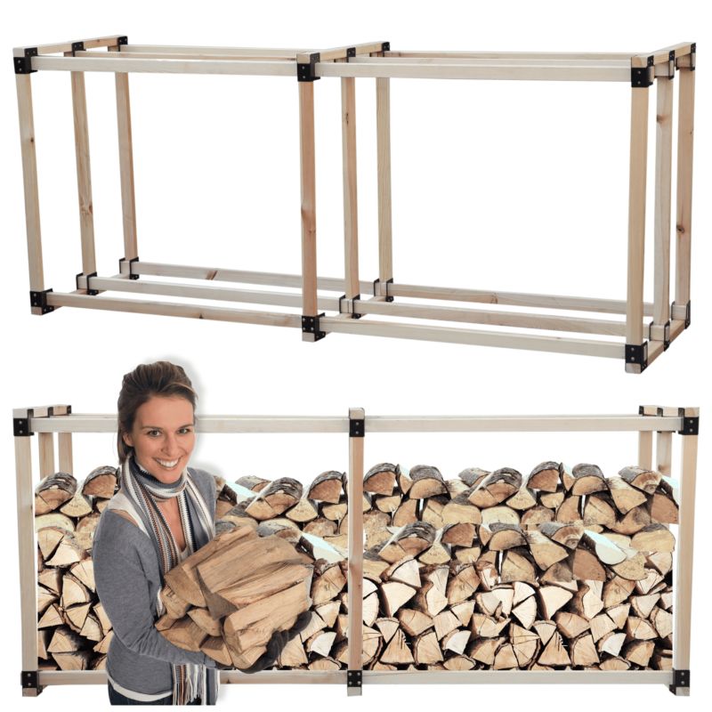 Stojak na drewno kominkowe MODO24 wiata na drzewo opałowe drewutnia 2,9 m3 1 szt.