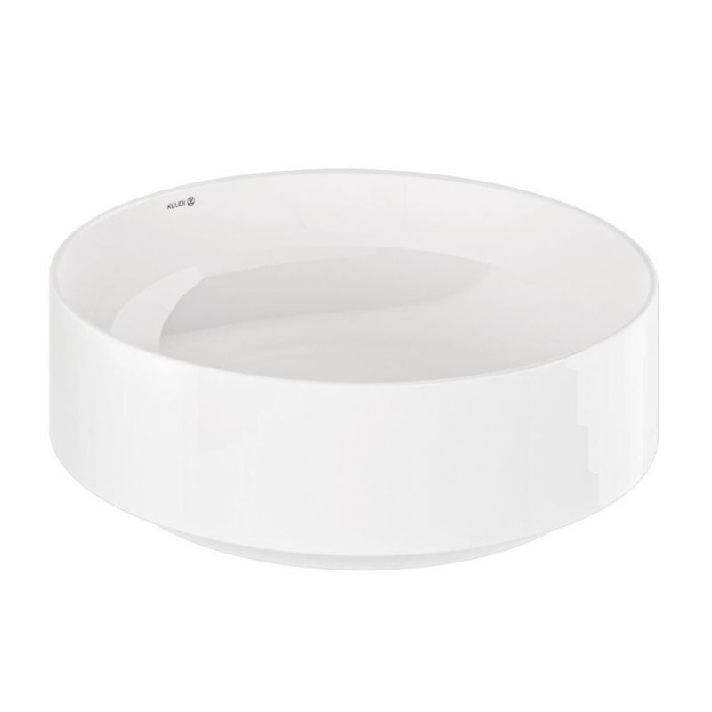 Umywalka Kludi Resa R nablatowa 40x40 cm okrągła, biała, korek w zestawie, ceramika, 1 szt.