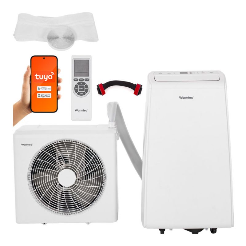 Klimatyzator przenośny hybrydowy Warmtec FrostLink 3500W 40m² Wi-FI inwerter KH35W