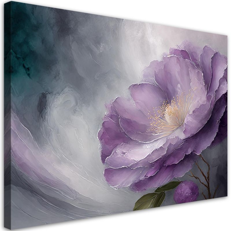 Obraz do salonu sypialni Feeby Kwitnący Kwiat Fioletowy 90x60 cm 1szt