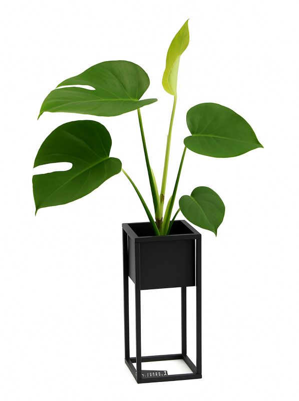 Kwietnik stojący JAKPOL Cubo Loft 50 cm metalowy czarny 1 szt.